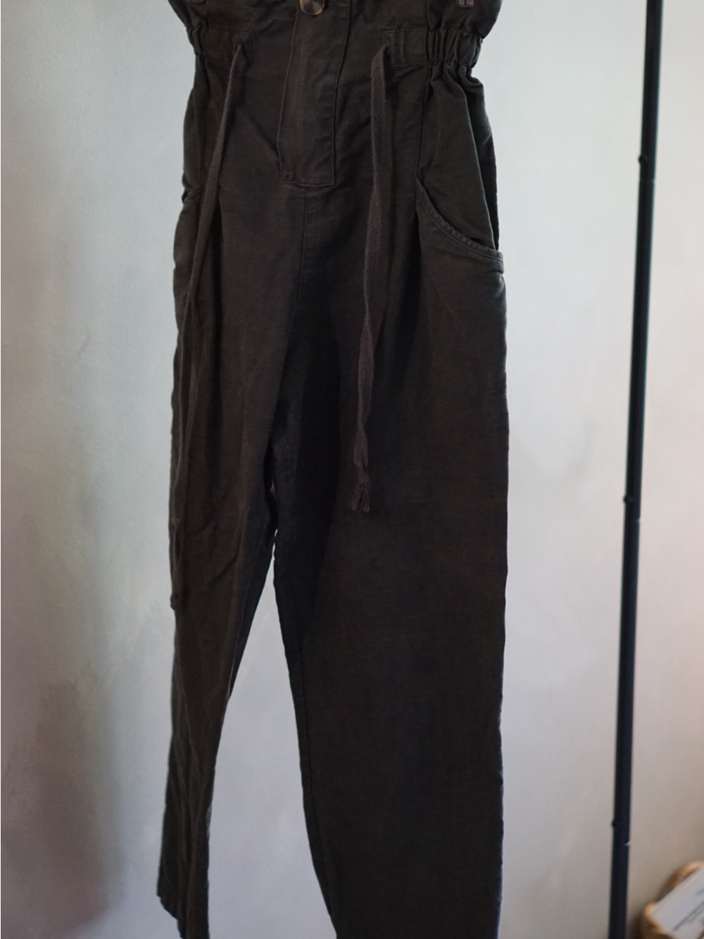 Relaxed Drawstring Men’s Pants in Dark Geen